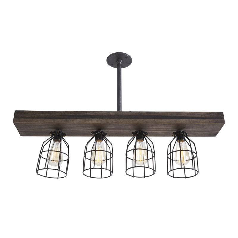 West Ninth Vintage Triple Wood 4Light Kitchen Island Pendant & Reviews